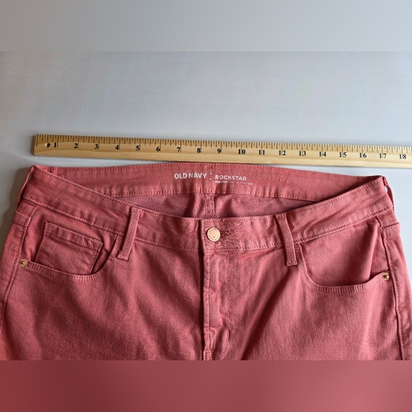 Old Navy Sz 16 Distressed Rockstar Jeans Pinkish Coral Fall Winter Cute Bx-3166 - Picture 5 of 12